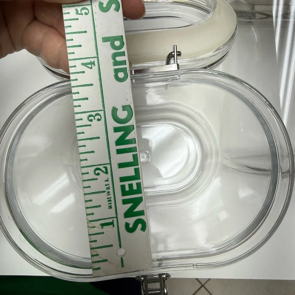 Set of 2 - Clear Airtight Storage Containers, Heavy Duty 5.5 x 3.5 x 8 - Picture 12 of 13